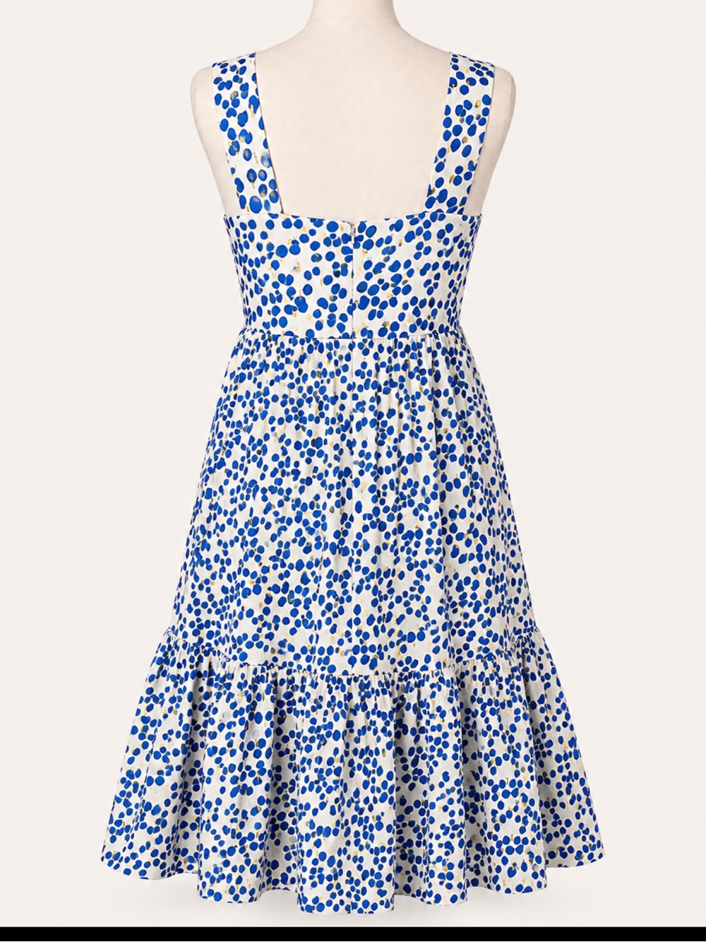 Amanda Uprichard Blue & White Metallic Dot Mini Dress | Size S | Made in USA - Picture 5 of 13